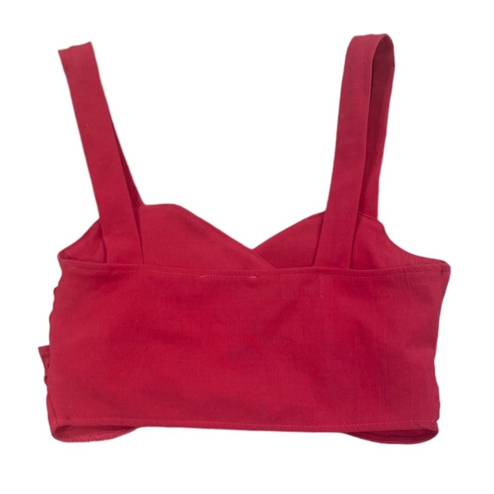 NWOT ZARA Hot Pink Criss Cross Crop Top Medium - Picture 2 of 5